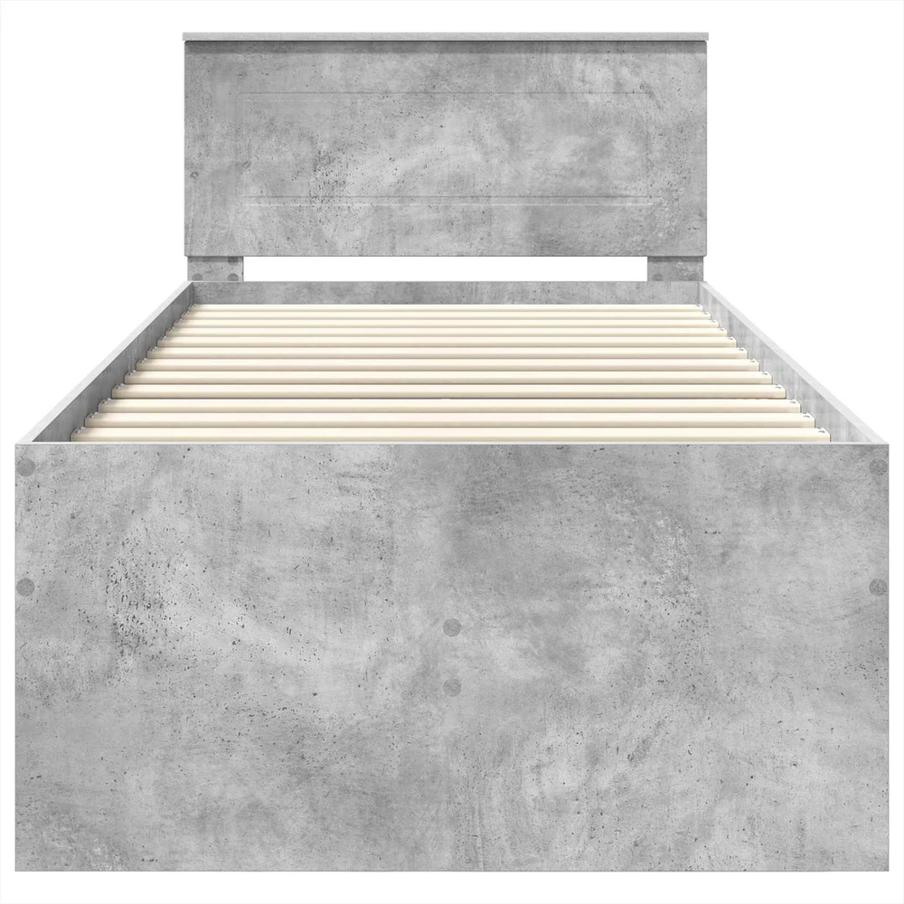 Dienos lova Betono pilka ir juoda 100 x 200 cm Apdirbta mediena