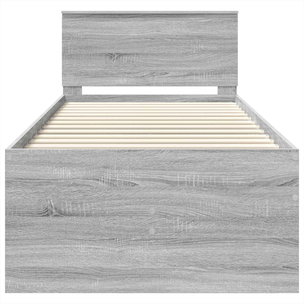 Dienos lova Pilkas Sonoma ir juoda 75 x 190 cm Apdirbta mediena