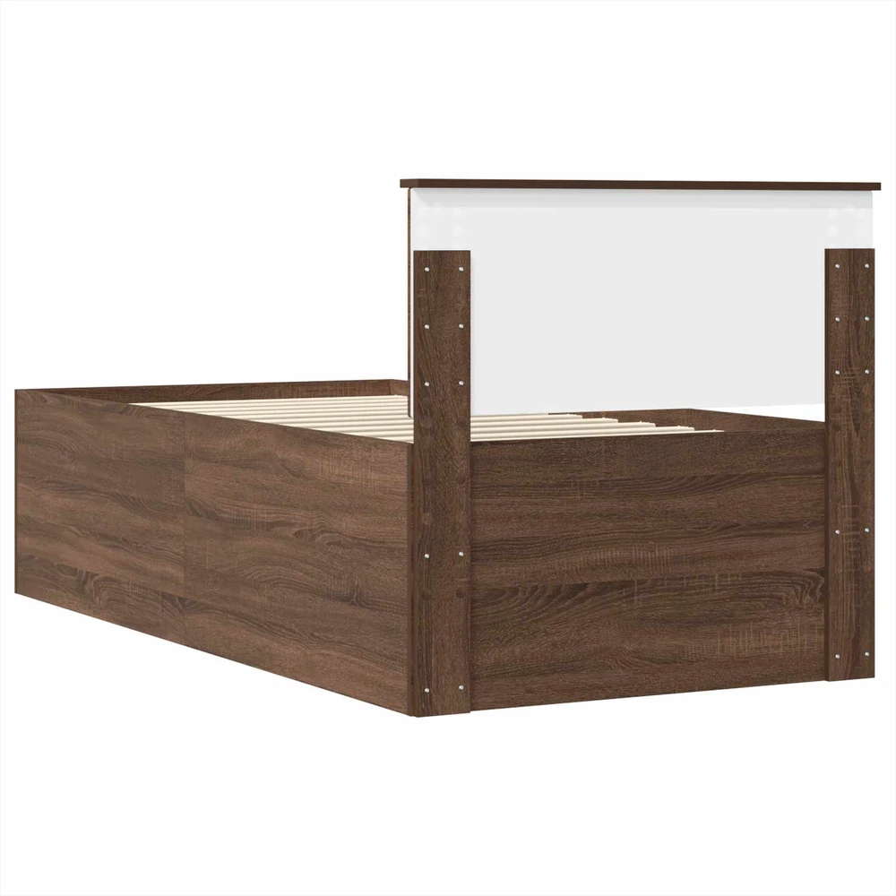 Dienos lova Rudas ąžuolas ir juoda 75 x 190 cm Apdirbta mediena