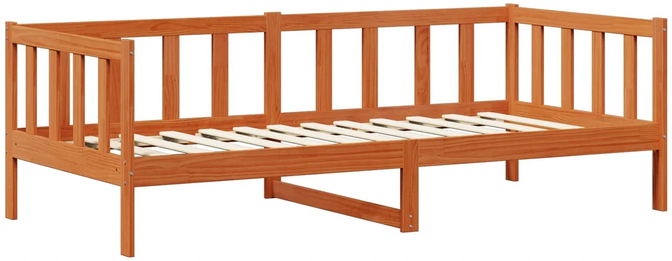 Dienos lova su galvūgalio Vaškas rudas ir baltas 90 x 200 cm