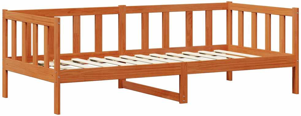 Dienos lova su čiužiniu Vaškas rudas ir baltas 90 x 200 cm