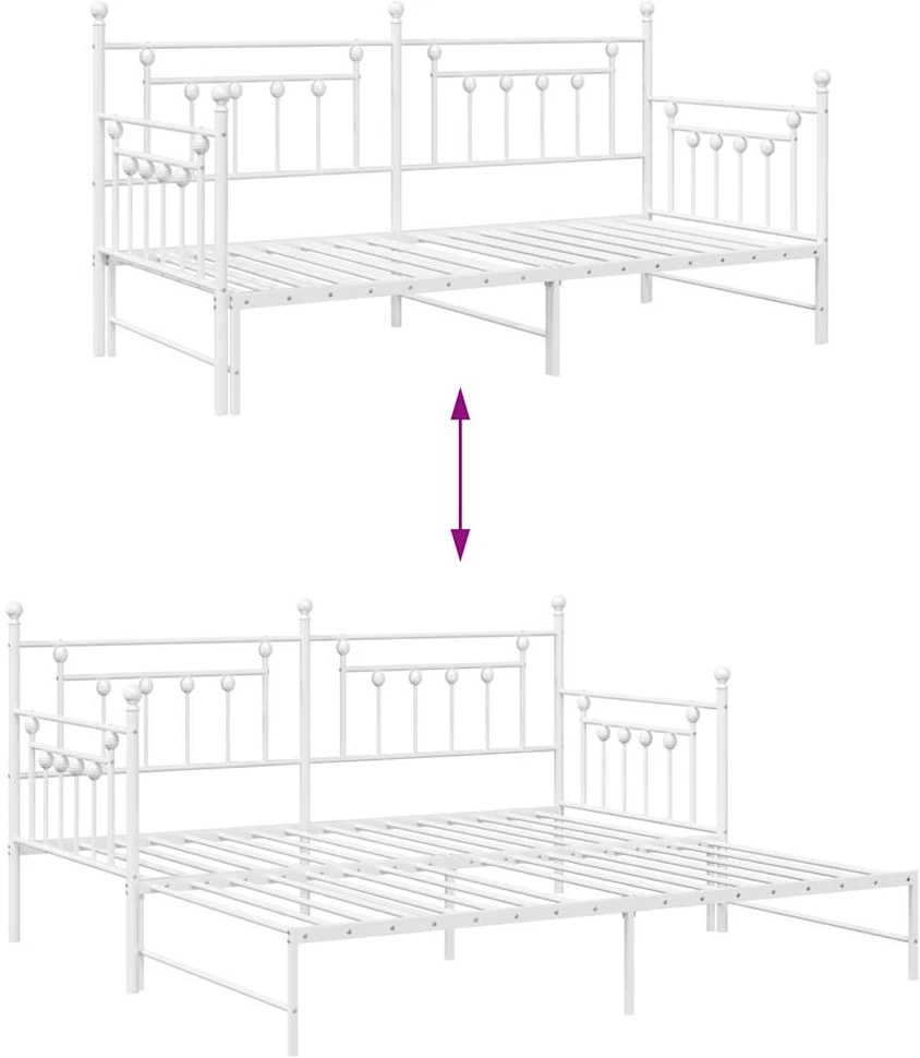 Lova Dienos lovos rėmas Balta 107 x 203 cm Plienas