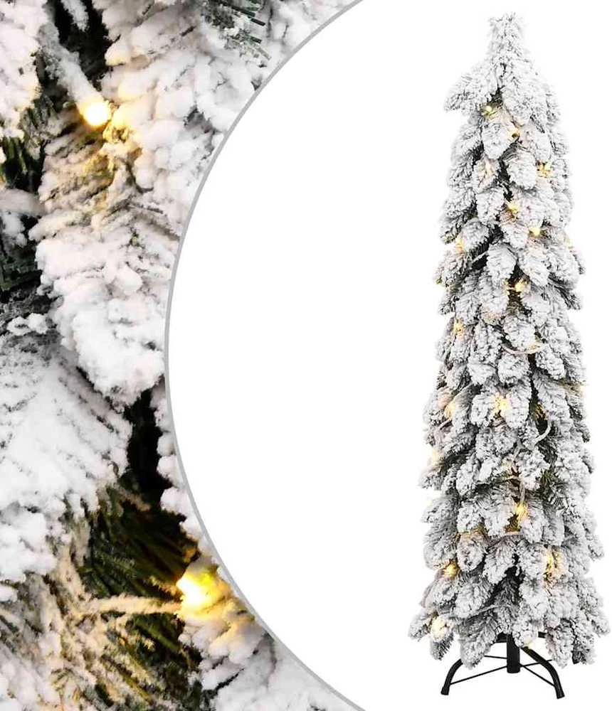 Dirbtinė apšviesta Kalėdų eglutė su 80 LED ir sniegu, 150cm