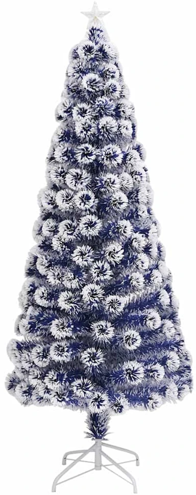 Dirbtinė Kalėdų eglutė, balta/mėlyna, 180cm, optinis pluoštas