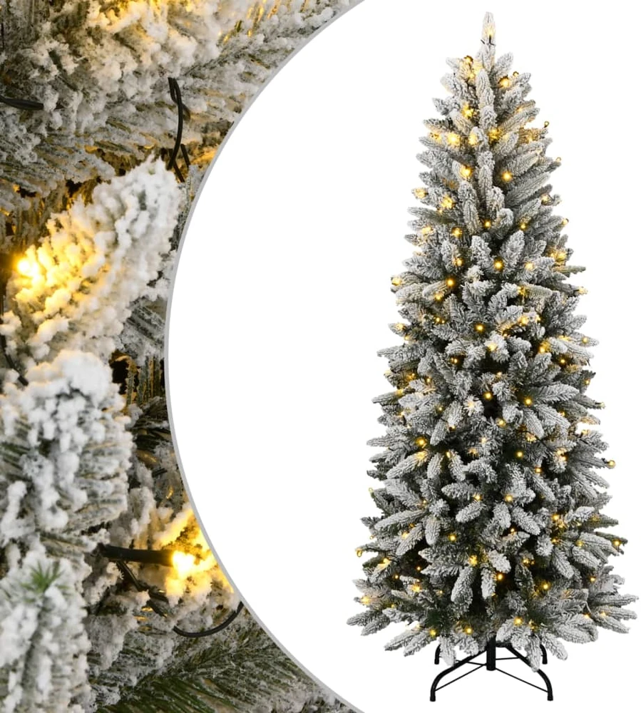 Dirbtinė Kalėdų eglutė su 150 LED lempučių ir sniegu, 120cm