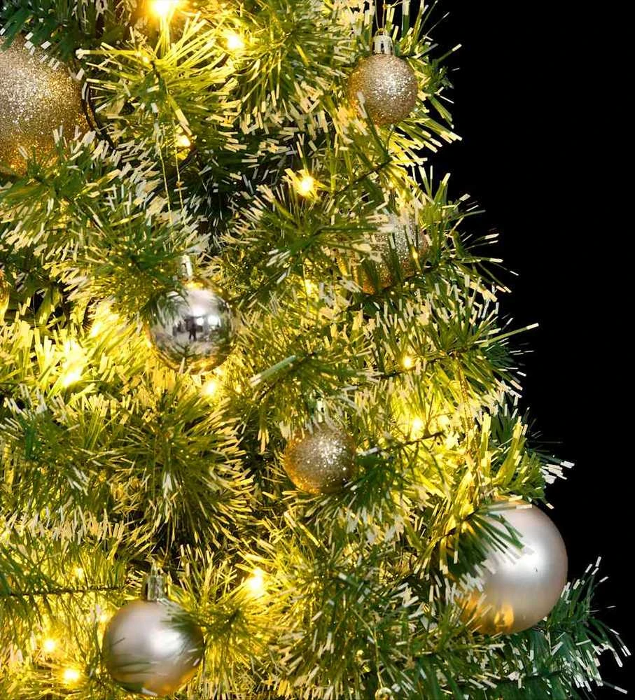 Dirbtinė Kalėdų eglutė su 150 LED, žaisliukais ir sniegu, 150cm
