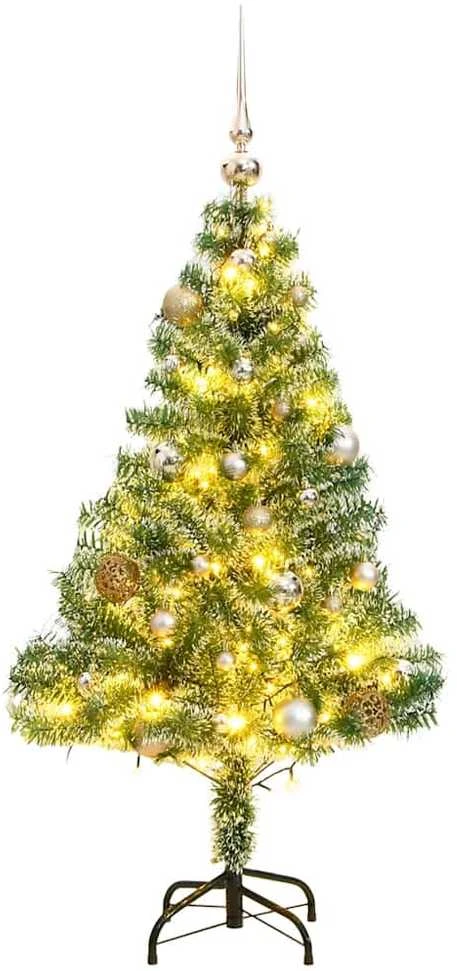 Dirbtinė Kalėdų eglutė su 150 LED, žaisliukais ir sniegu, 150cm