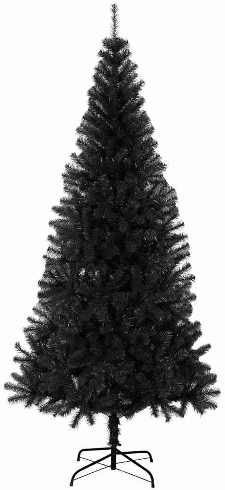 Dirbtinė Kalėdų eglutė su stovu, juodos spalvos, 180cm, PVC