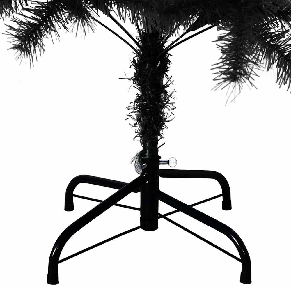 Dirbtinė Kalėdų eglutė su stovu, juodos spalvos, 150cm, PVC
