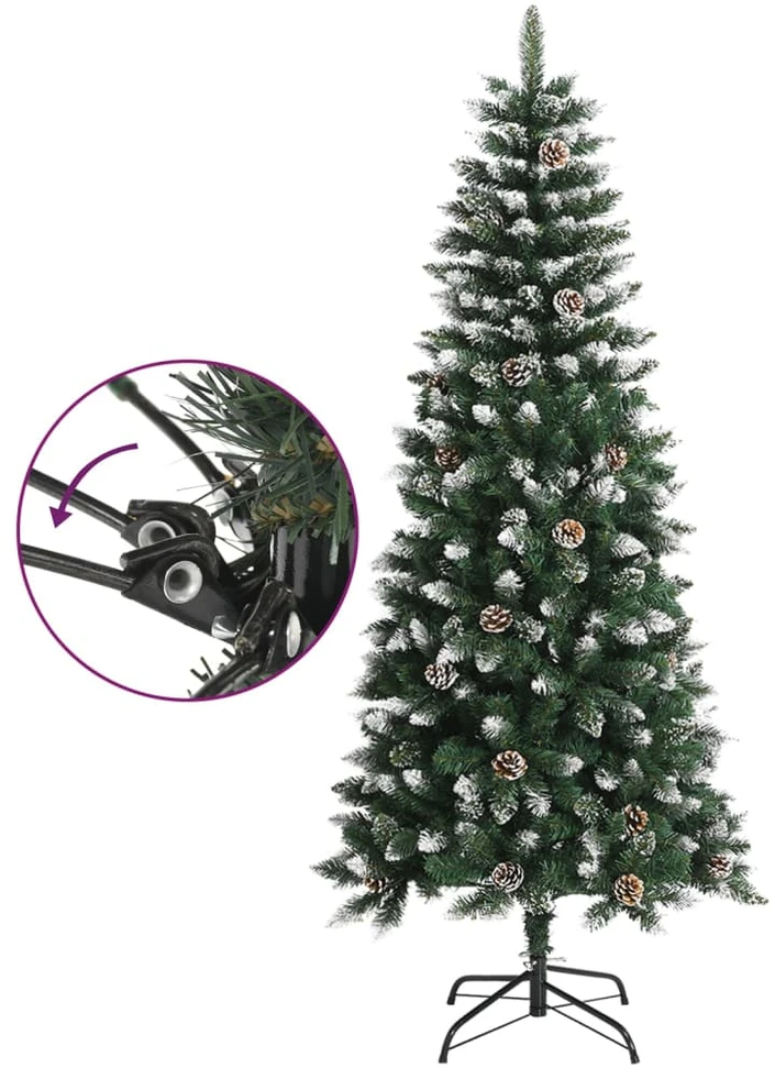 Dirbtinė Kalėdų eglutė su stovu, žalios spalvos, 150cm, PVC