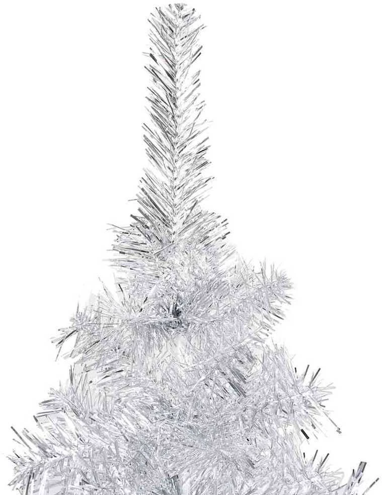 Dirbtinė Kalėdų eglutė su žaisliukais, sidabrinė, 120cm, PET