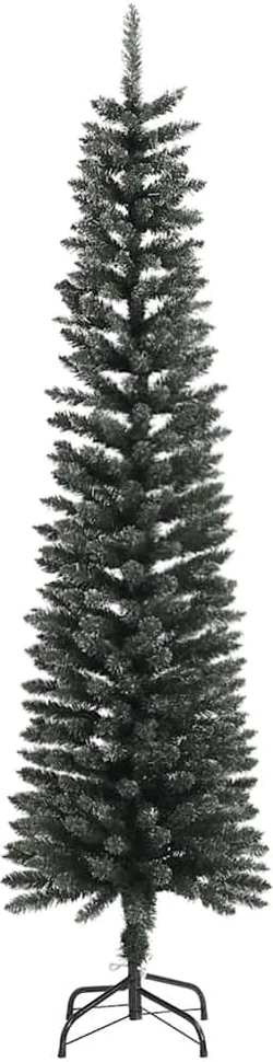 Dirbtinė siaura Kalėdų eglutė su stovu, žalia, 180cm, PVC
