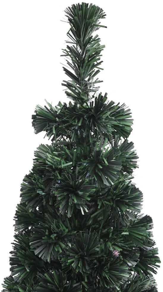 Dirbtinė siaura Kalėdų eglutė su stovu, 150cm, optinis pluoštas