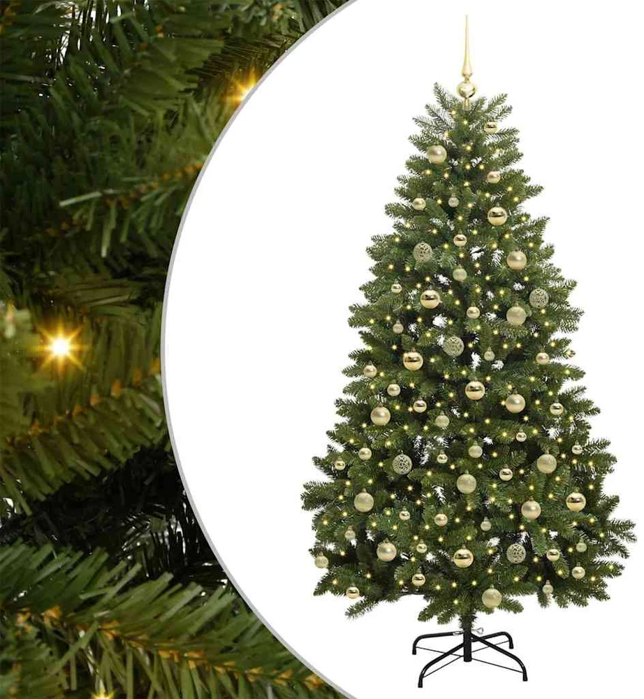 Dirbtinė Sulankstoma Kalėdų Eglutė 180 cm 300 LED Šilta balta