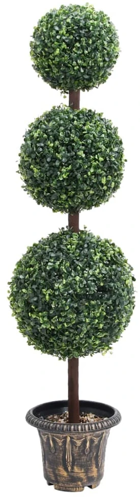 Dirbtinis buksmedis vazone, žalias, 118cm, rutulio formos
