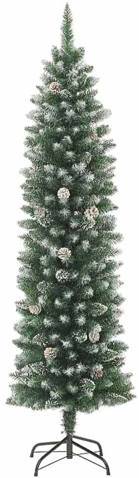 Dirbtinis lieknas Kalėdų medis Žalia ir balta 120 cm