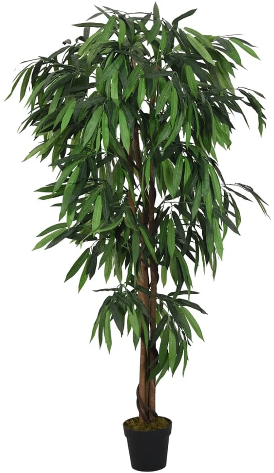 Dirbtinis mango medis, žalios spalvos, 120 cm, 450 lapų