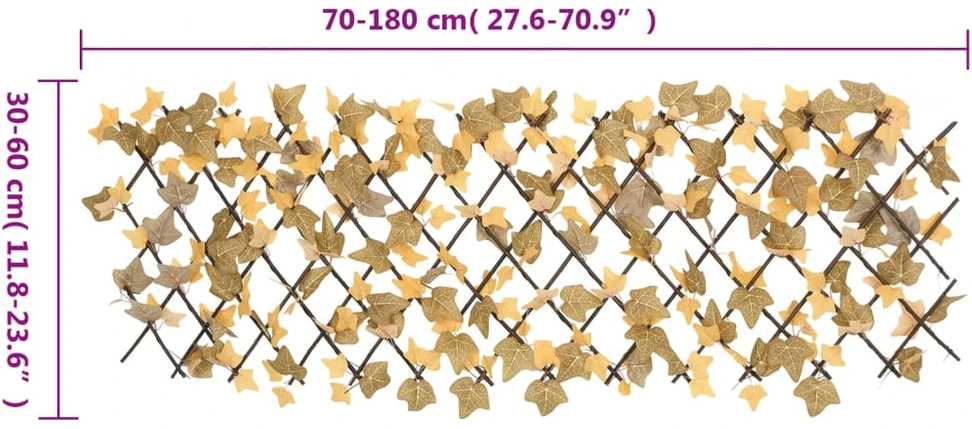 Dirbtinių klevo lapų treliažai, 5vnt., oranžiniai, 180x60cm