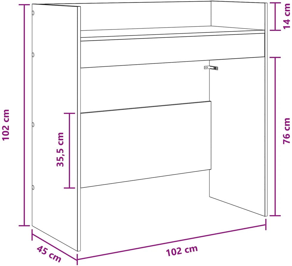 DJ stalas Artisano ąžuolo 102 x 45 x 102 cm Apdirbta mediena