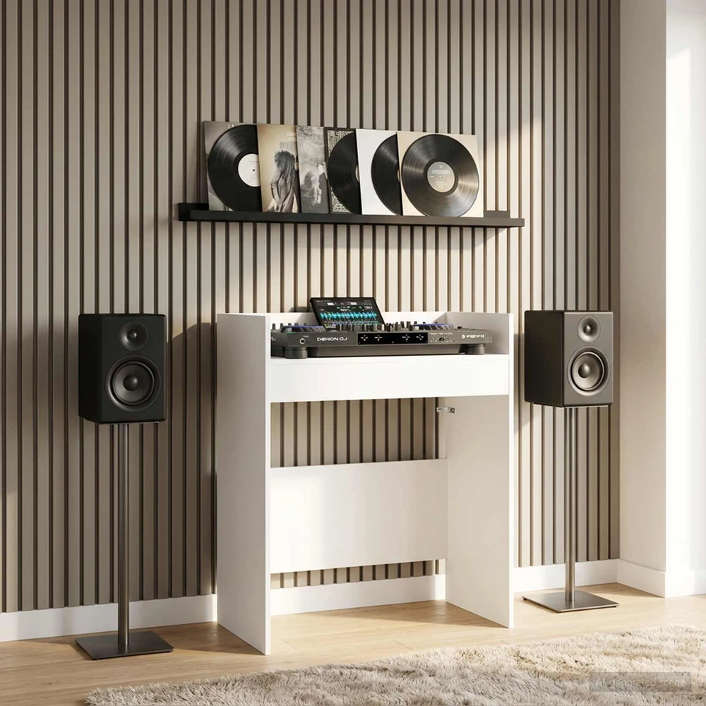 DJ stalas Balta 102 x 45 x 102 cm Apdirbta mediena