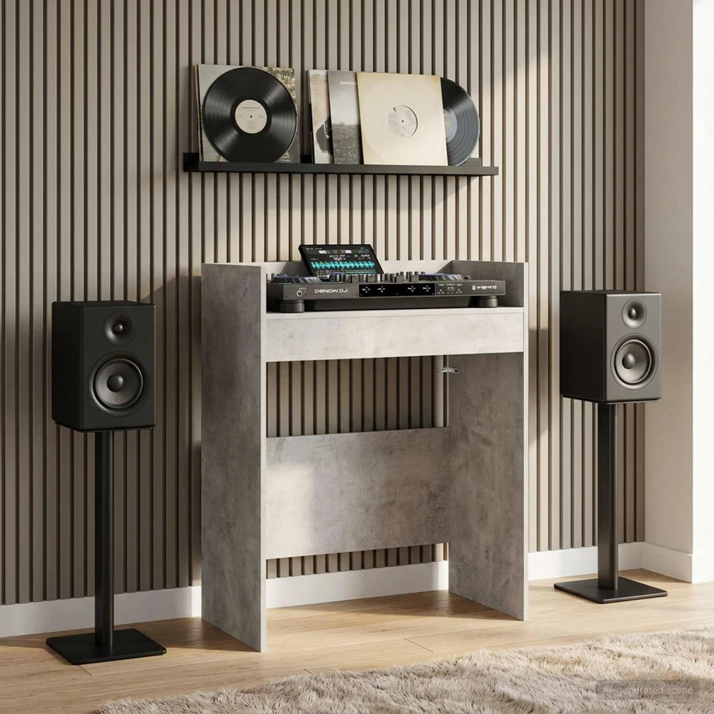 DJ stalas Betono pilka 62 x 45 x 102 cm Apdirbta mediena