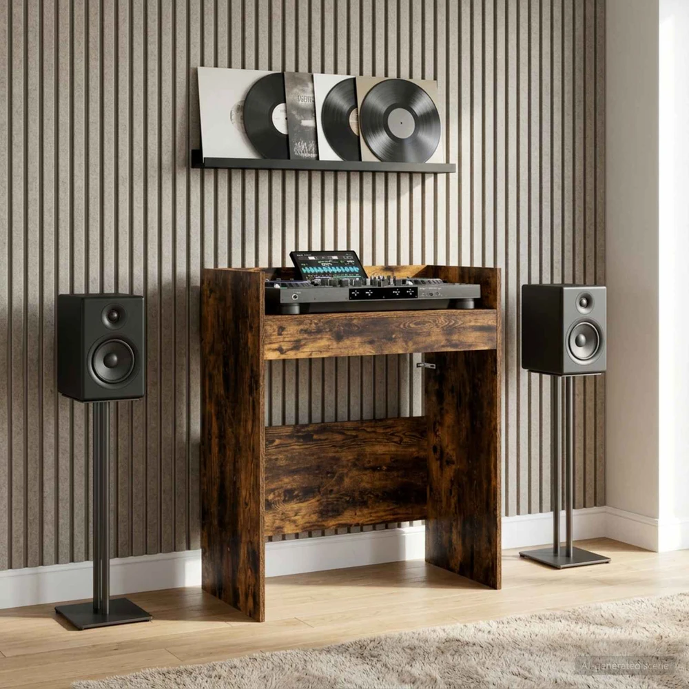 DJ stalas Dūminio ąžuolo 82 x 45 x 102 cm Apdirbta mediena