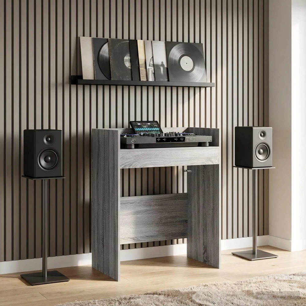DJ stalas Pilka Sonoma 82 x 45 x 102 cm Apdirbta mediena