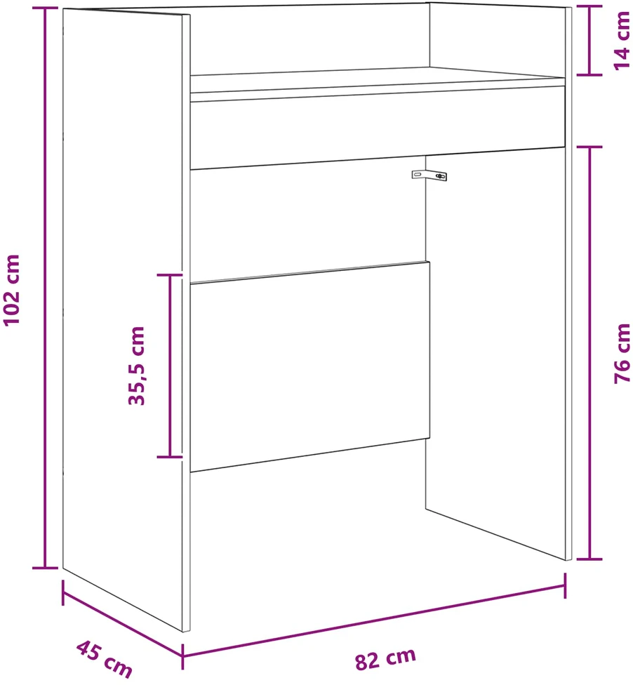 DJ stalas Sonoma ąžuolas 82 x 45 x 102 cm Apdirbta mediena