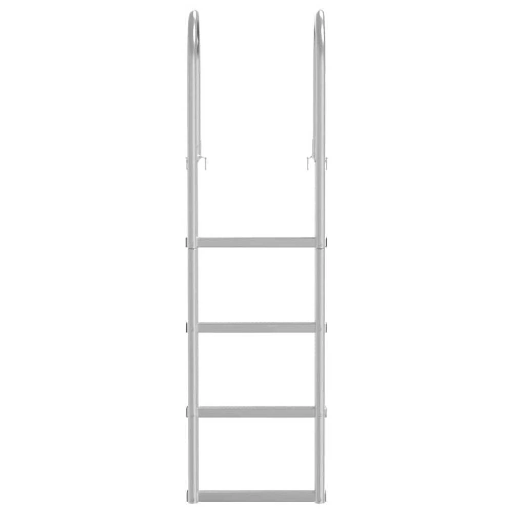 4 pakopų prieplaukos kopėčios Sidabro 45 ×11,5 ×162 cm