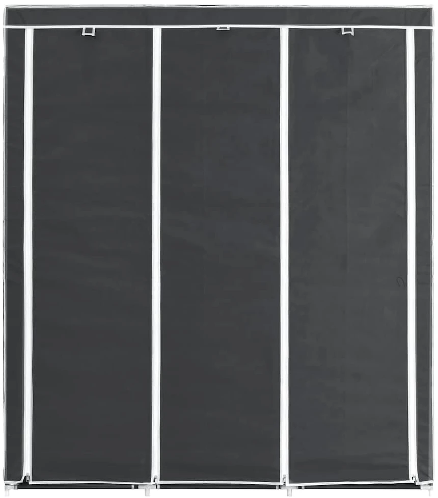 Drab. spinta su skyr. ir stryp., juoda, 150x45x175cm, audinys