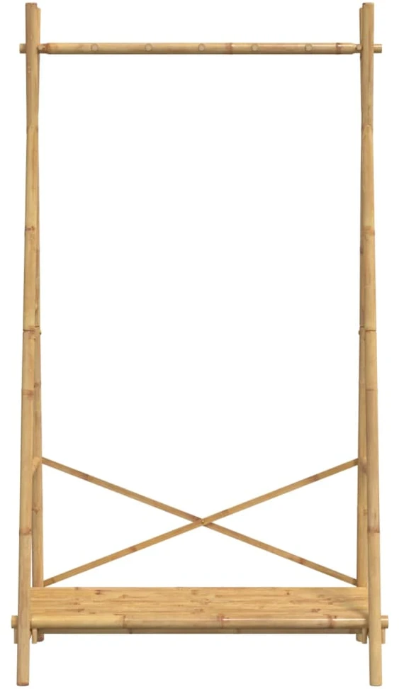 Drabužių kabykla su lentyna, 102x50x190cm, bambukas