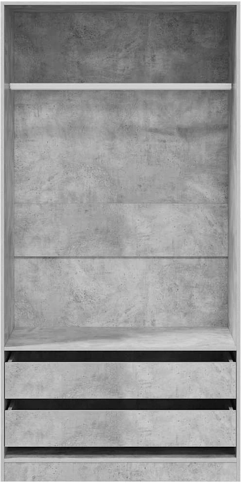 Drabužių spinta, betono pilka, 100x50x200cm, apdirbta mediena