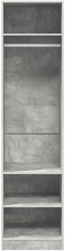 Drabužių spinta, betono pilka, 50x50x200cm, apdirbta mediena