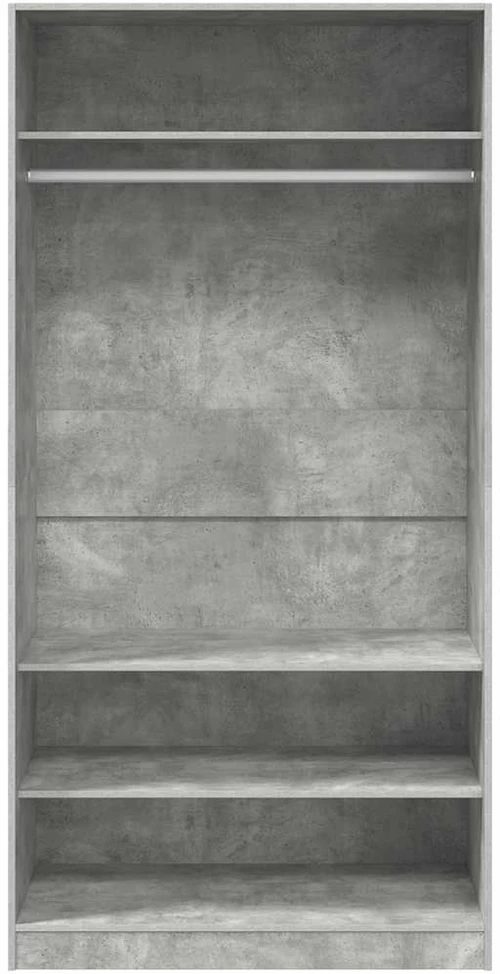 Drabužių spinta, betono pilkos spalvos, 100x50x200 cm, MDP