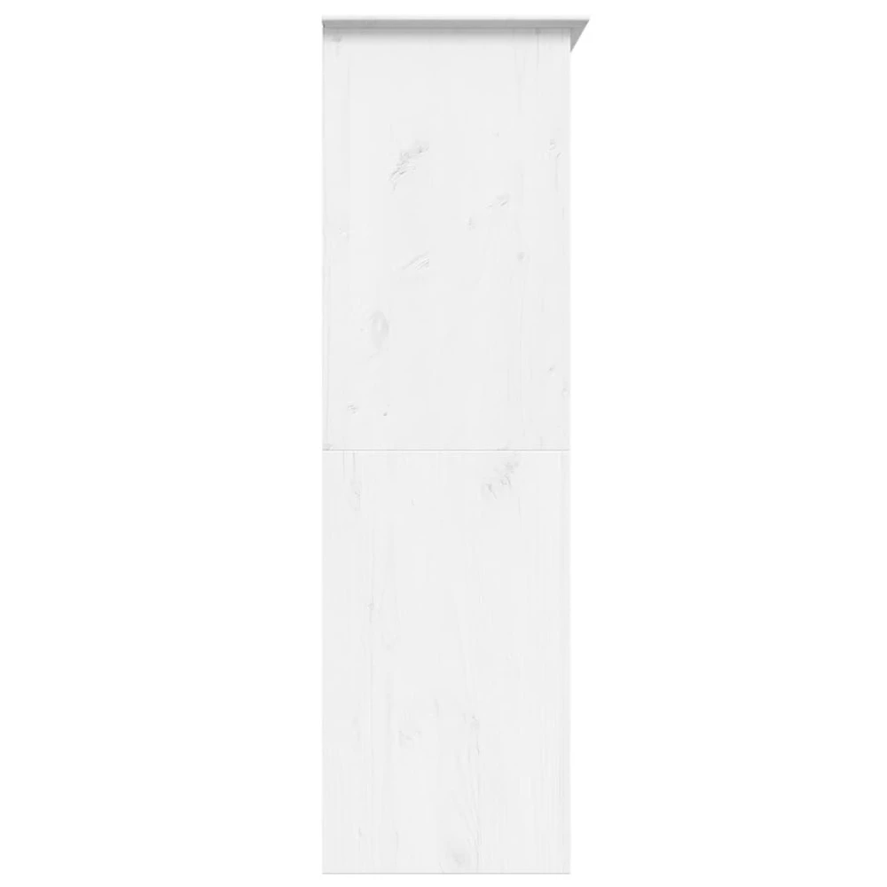 Drabužių spinta BODO, balta, 146x53,5x173 cm, pušies masyvas