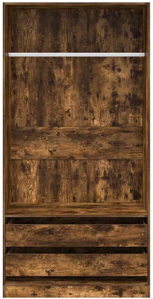 Drabužių spinta, dūminio ąžuolo, 100x50x200cm, apdirbta mediena