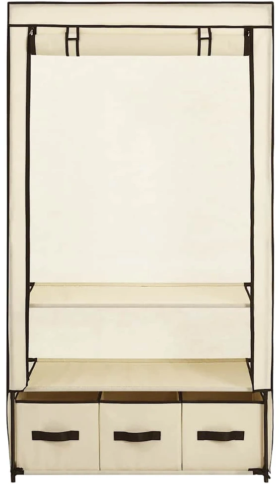 Drabužių spinta, kreminės sp., 87x49x159cm, audinys