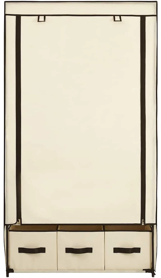 Drabužių spinta, kreminės sp., 87x49x159cm, audinys