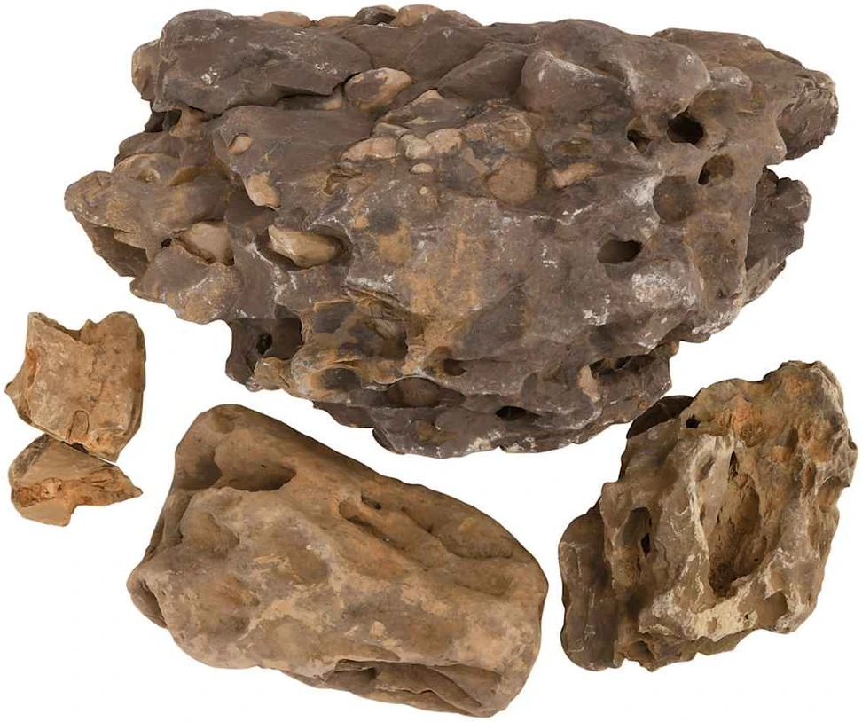 Drakono akmenys, pilkos spalvos, 25kg, 10–40cm