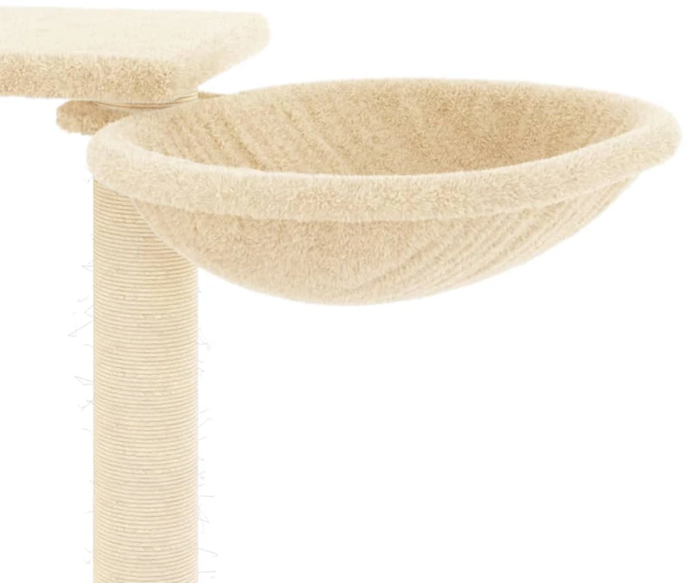 Draskyklė katėms su draskymo stovais, kreminės spalvos, 82cm