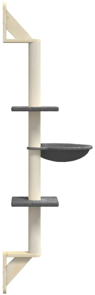 Draskyklė katėms su draskymo stovu, tamsiai pilka, 142,5cm