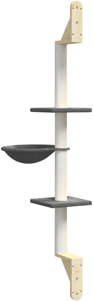 Draskyklė katėms su draskymo stovu, tamsiai pilka, 142,5cm