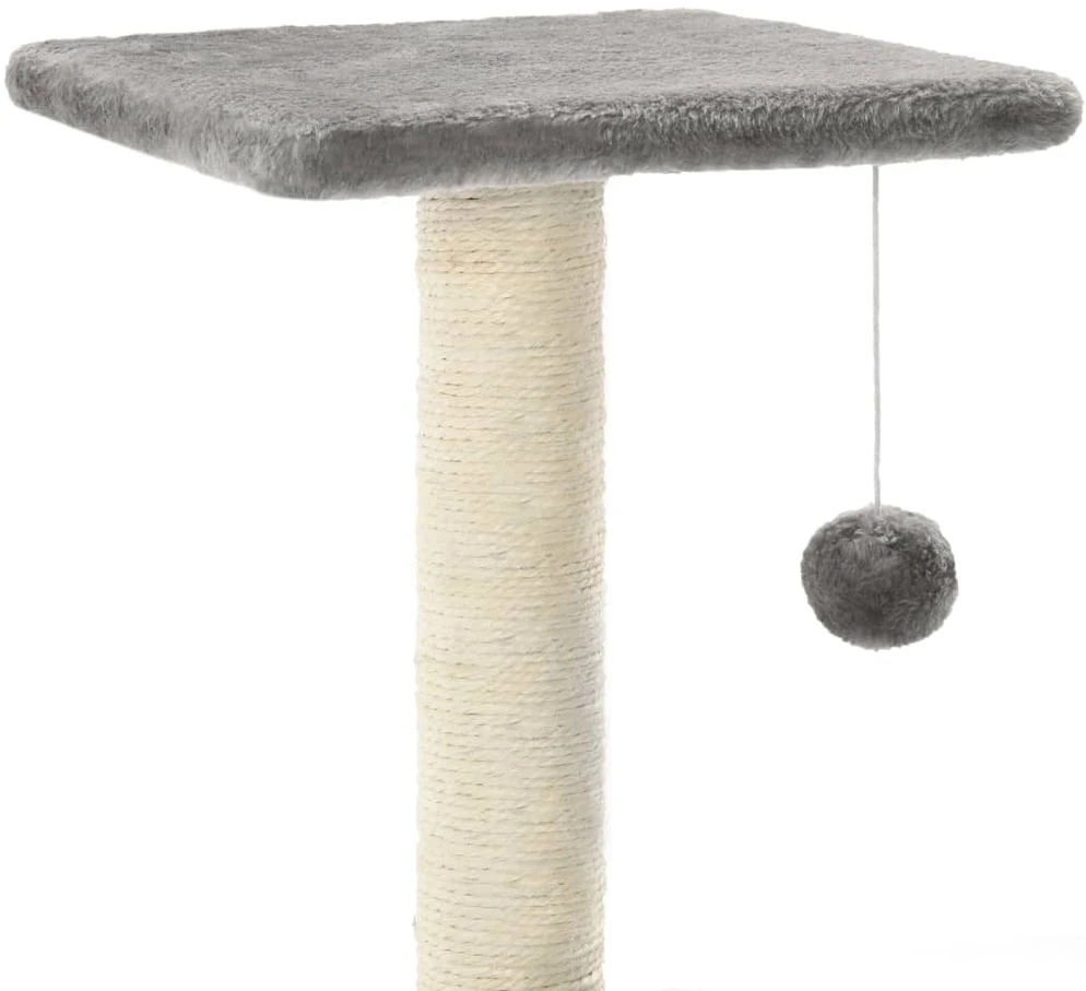 Draskyklė katėms su stovais iš sizalio, 65cm, pilkos spalvos