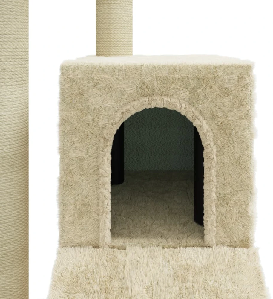 Draskyklė katėms su stovais iš sizalio, kreminės spalvos, 92cm