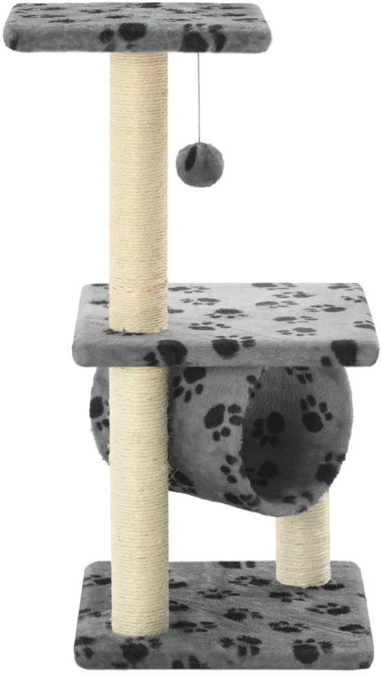 Draskyklė katėms su stovais iš sizalio, 65cm, pilkos sp. pėdut.