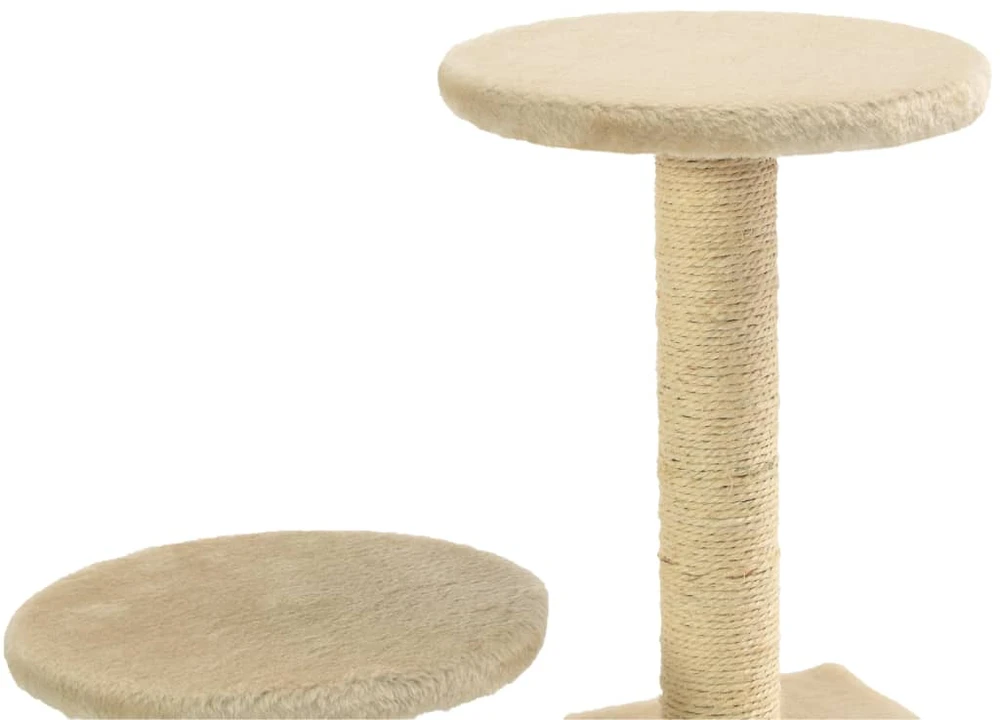 Draskyklė katėms su stovais iš sizalio, 60cm, smėlio spalvos