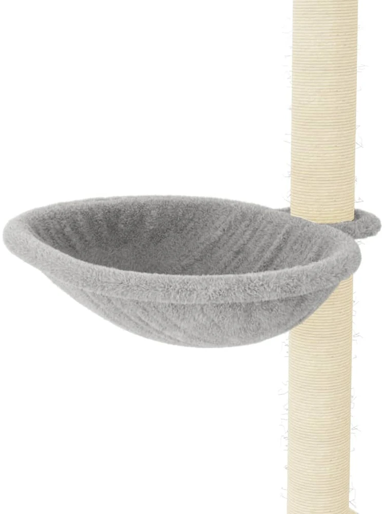 Draskyklė katėms su stovais iš sizalio, šviesiai pilka, 95cm