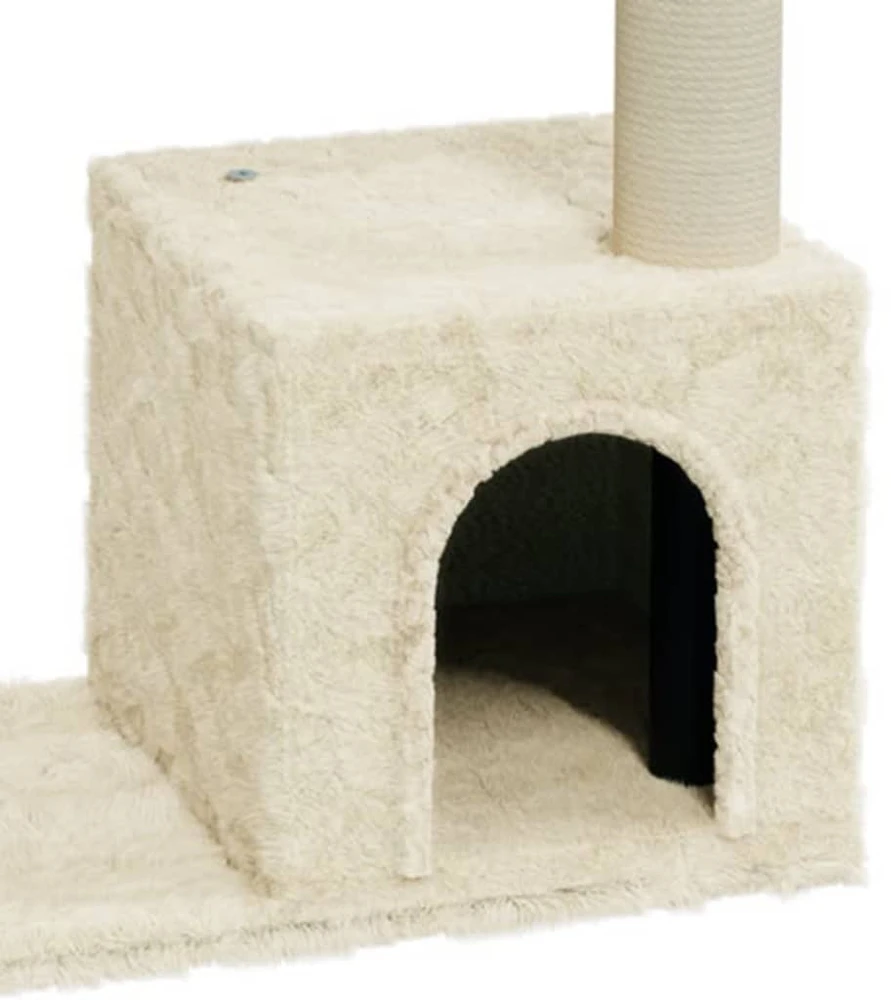 Draskyklė katėms su stovais iš sizalio, kreminės spalvos, 70cm