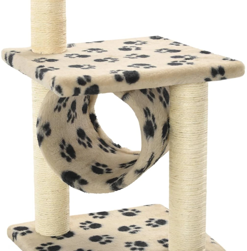 Draskyklė katėms su stovais iš sizalio, 65cm, smėlio sp. pėdut.