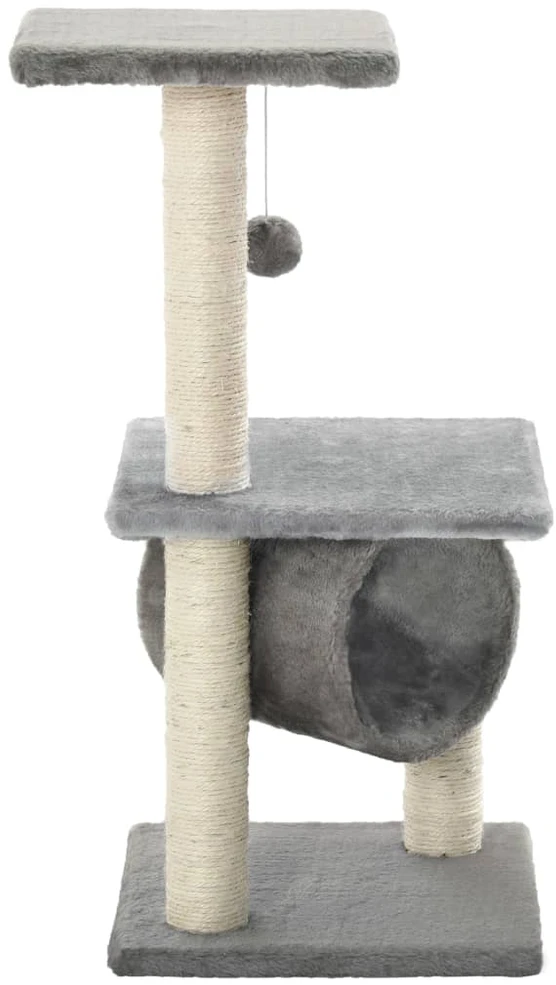Draskyklė katėms su stovais iš sizalio, 65cm, pilkos spalvos